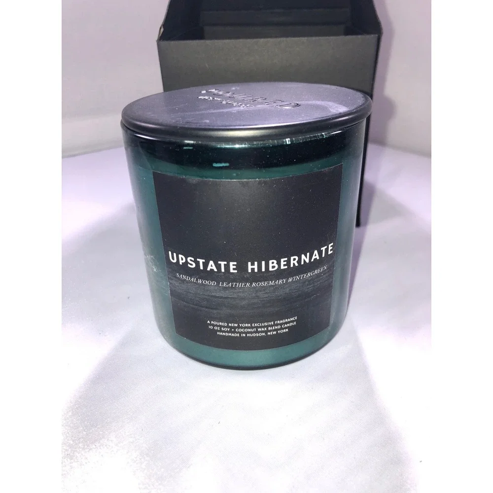 Poured New York Upstate Hibernate 10oz Soy Coconut Wax Candle Sandalwood Leather